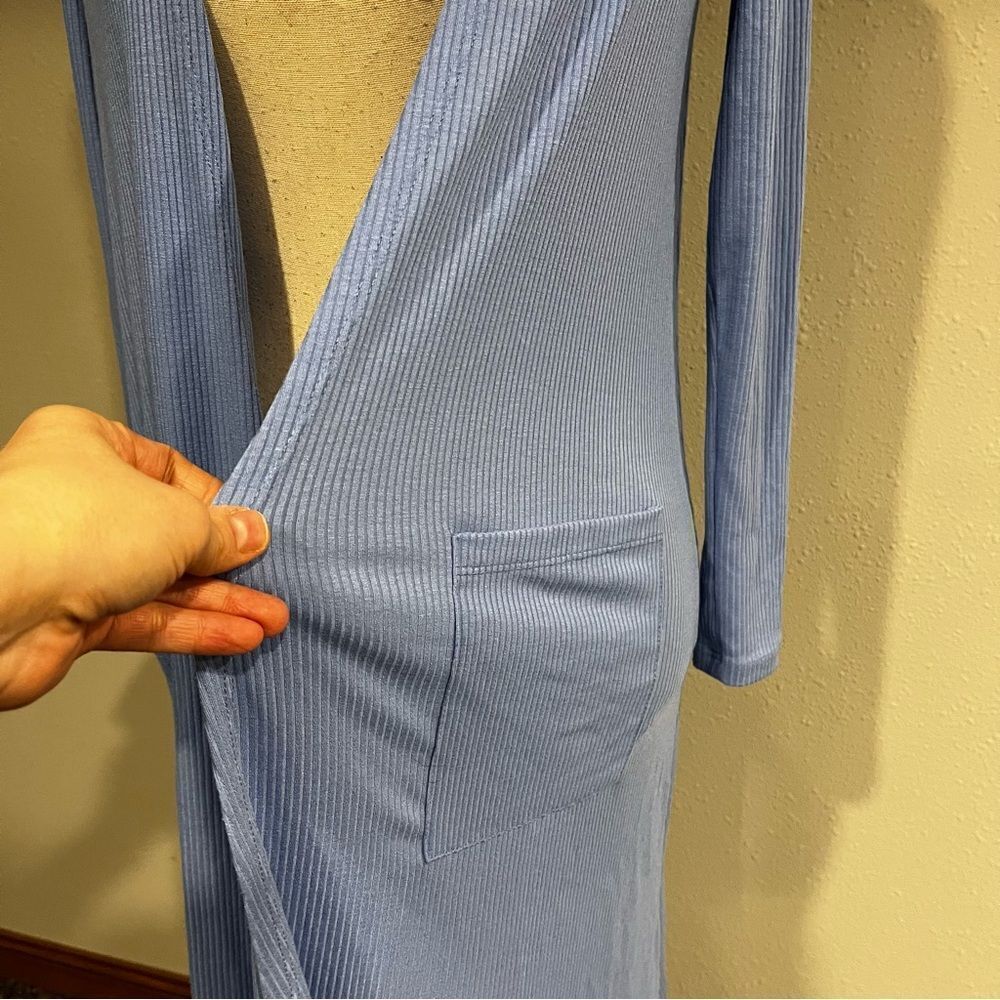 LuLaRoe‎ pale blue Long sleeve cardigan / duster with pockets - Picture 3 of 12